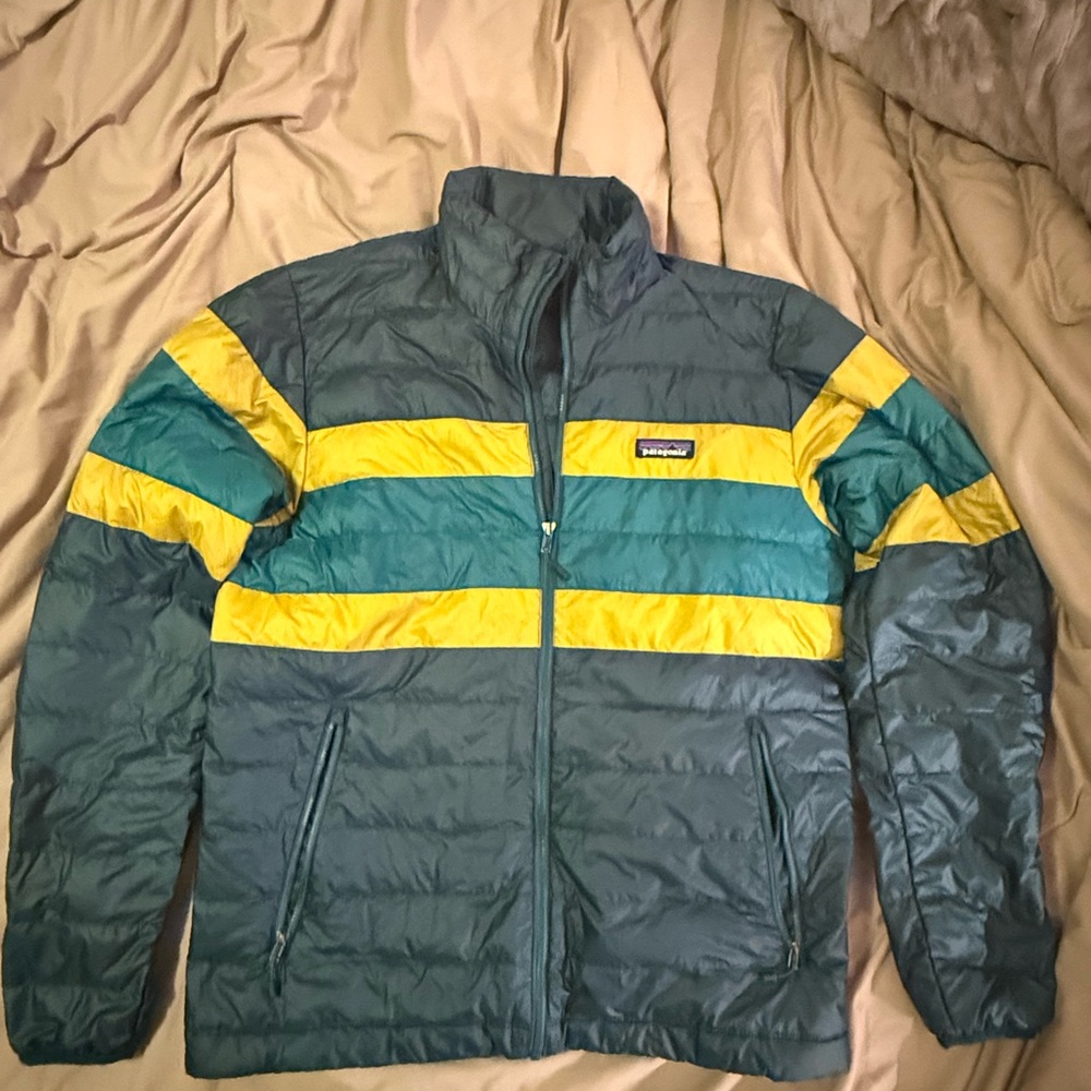 Patagonia Down Sweater Jacket Dark Borealis Green Mens Medium